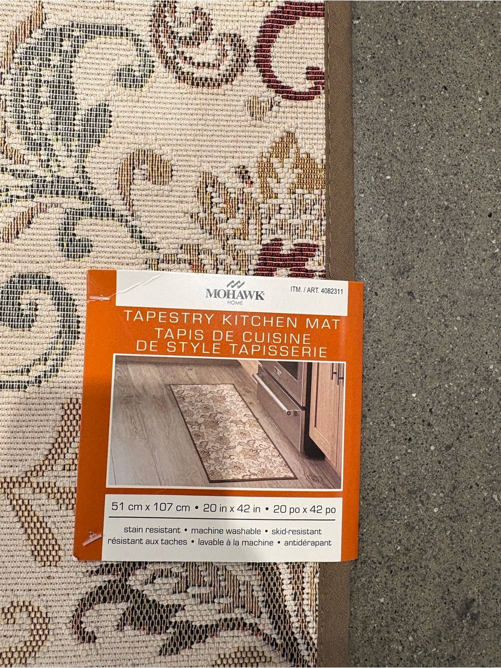 Cream and Tan Tapestry Kitchen Door Mat